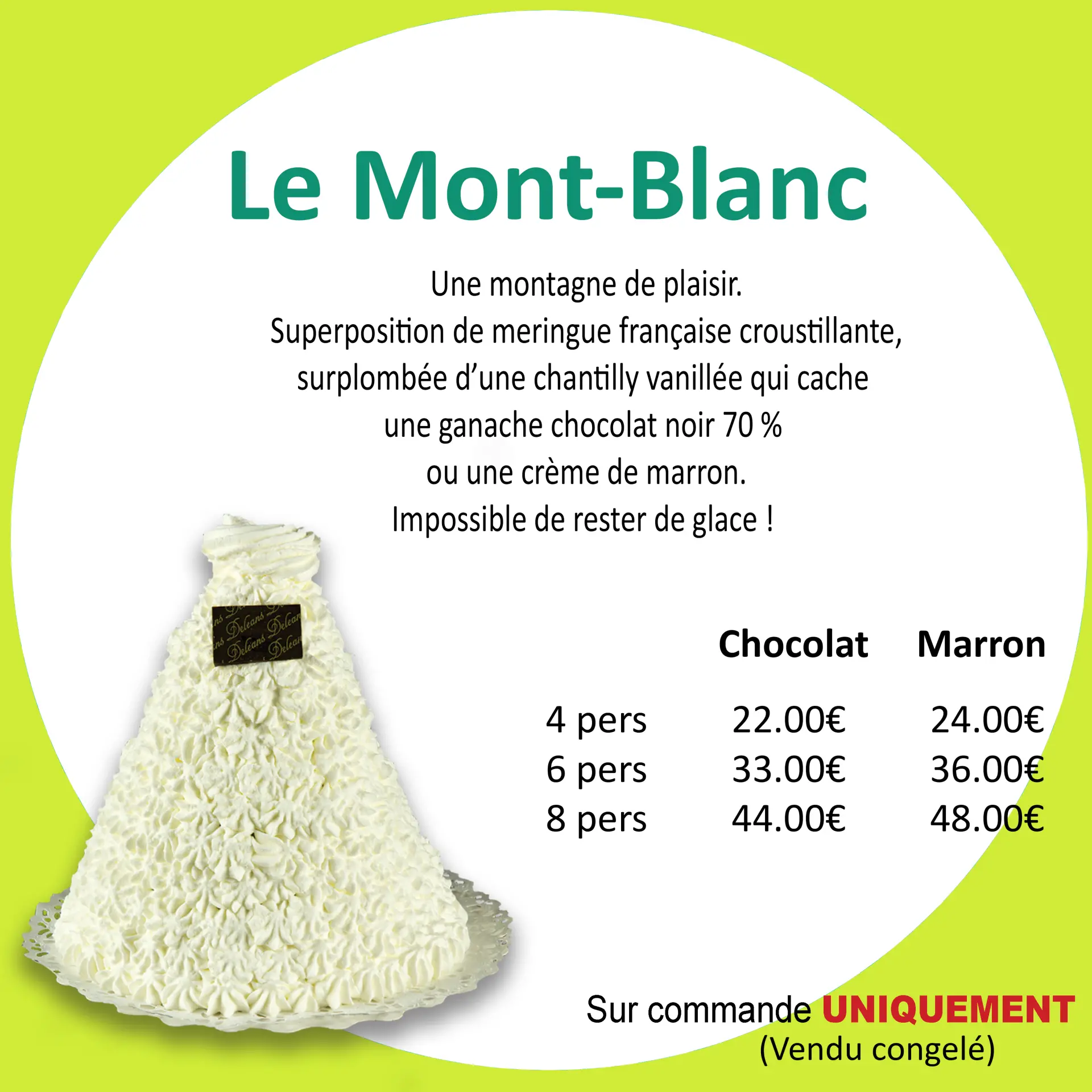 Dessert le mont blanc